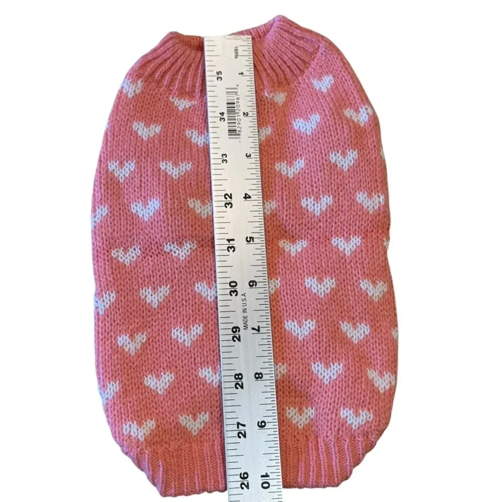 Dog Sweater Assortment - Pink Heart- Small, Camo - XS , Striped -S